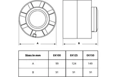 Kunststoff-Rohrventilator Durchmesser 125 mm mit Zeitschaltuhr - EK125T