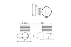 Ubbink Air Excellent 45SC Ventiladapter 125 1x90°