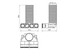 Ubbink Air Excellent 23C Ventiladapter 125 4x90°